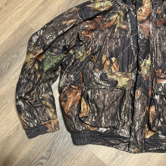 Vtg Woolrich Woolen Mills Camo break up Bomber Hooded Jacket men’s XL hunting - Picture 3 of 13